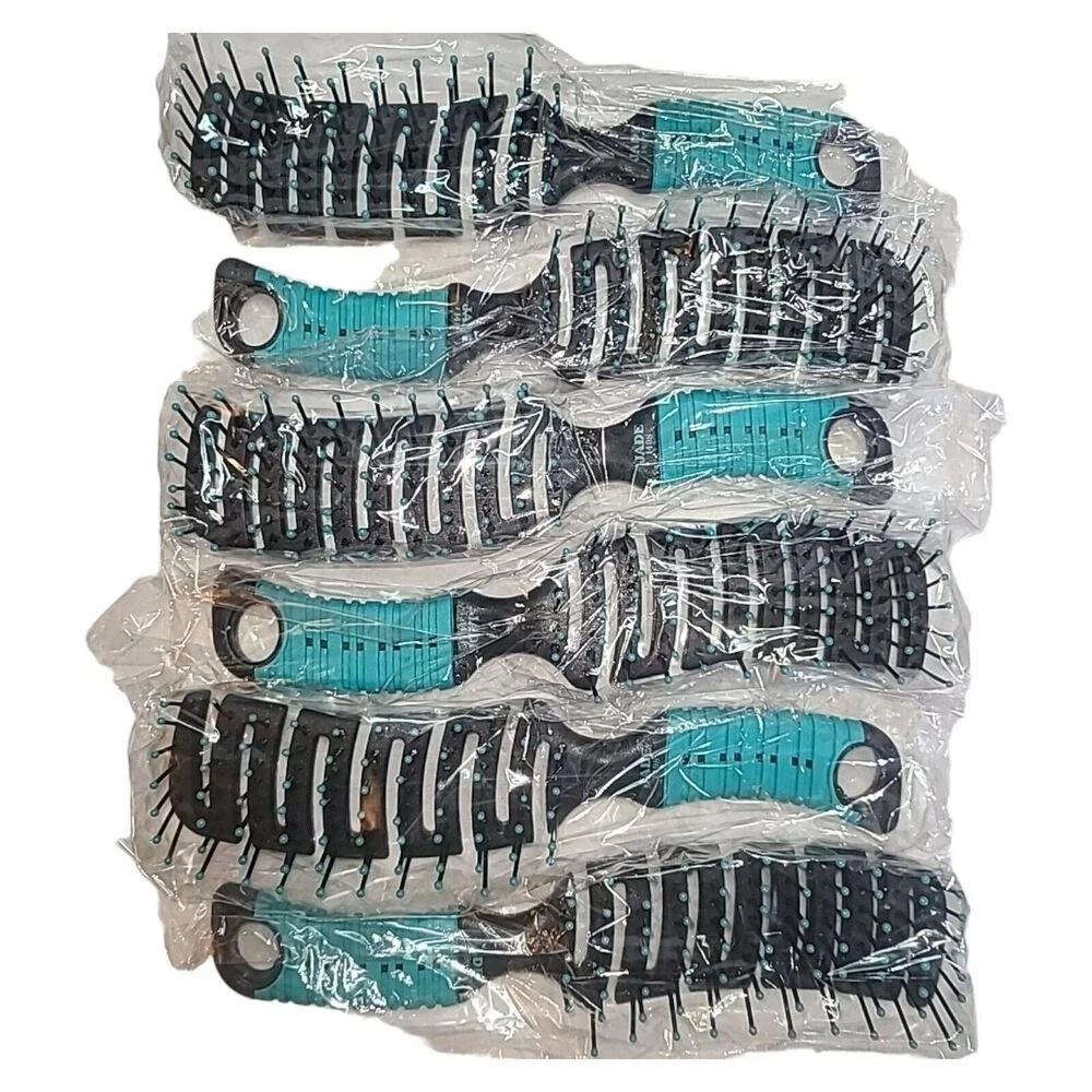 6 New Curved Vent Flex Hairbrushes Quick Dry Brushes Wet Hair Blow Dryer Styling